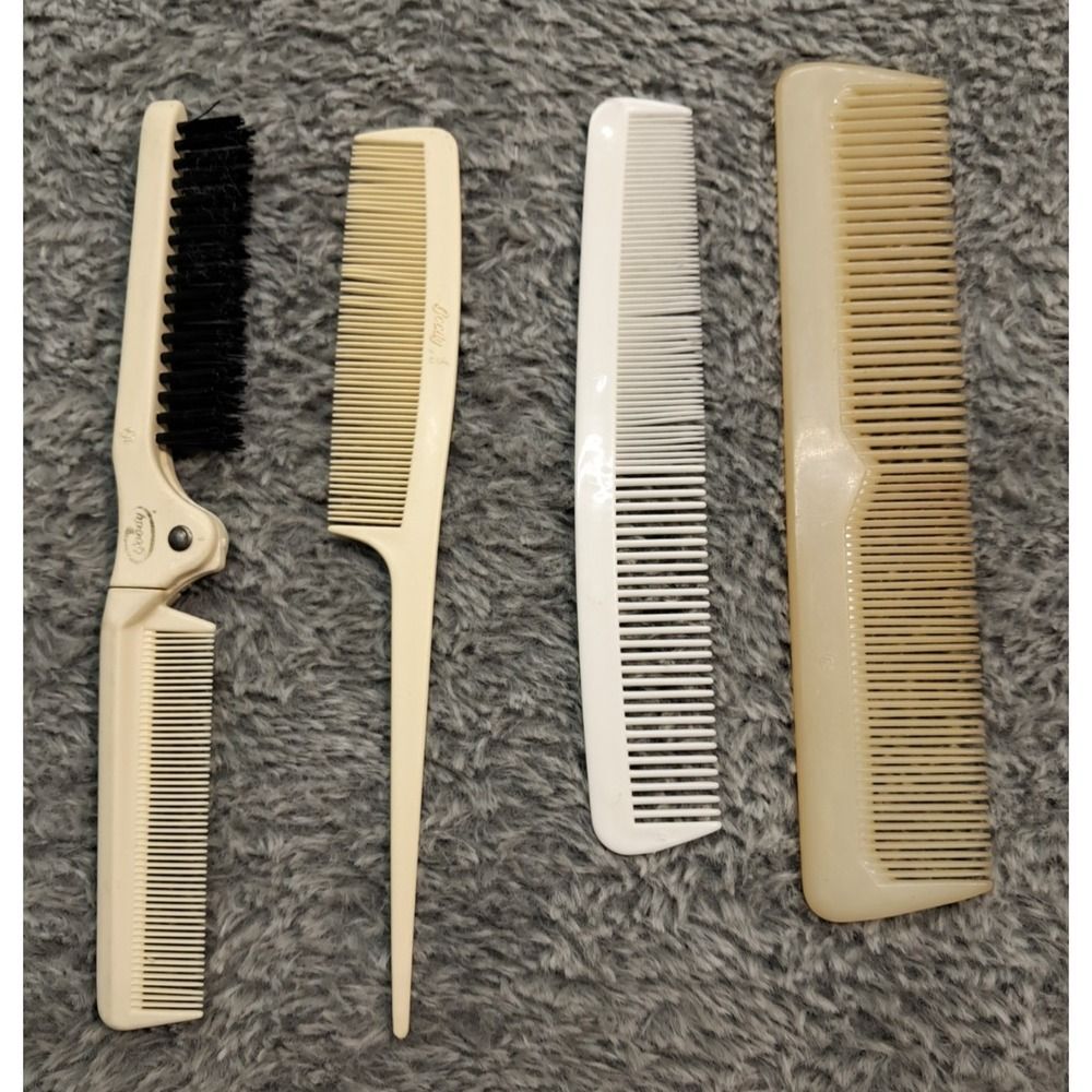 Lot VTG Combs USA Plastic Goody Stanley Foldable Unbreakable Folding 80s 90s